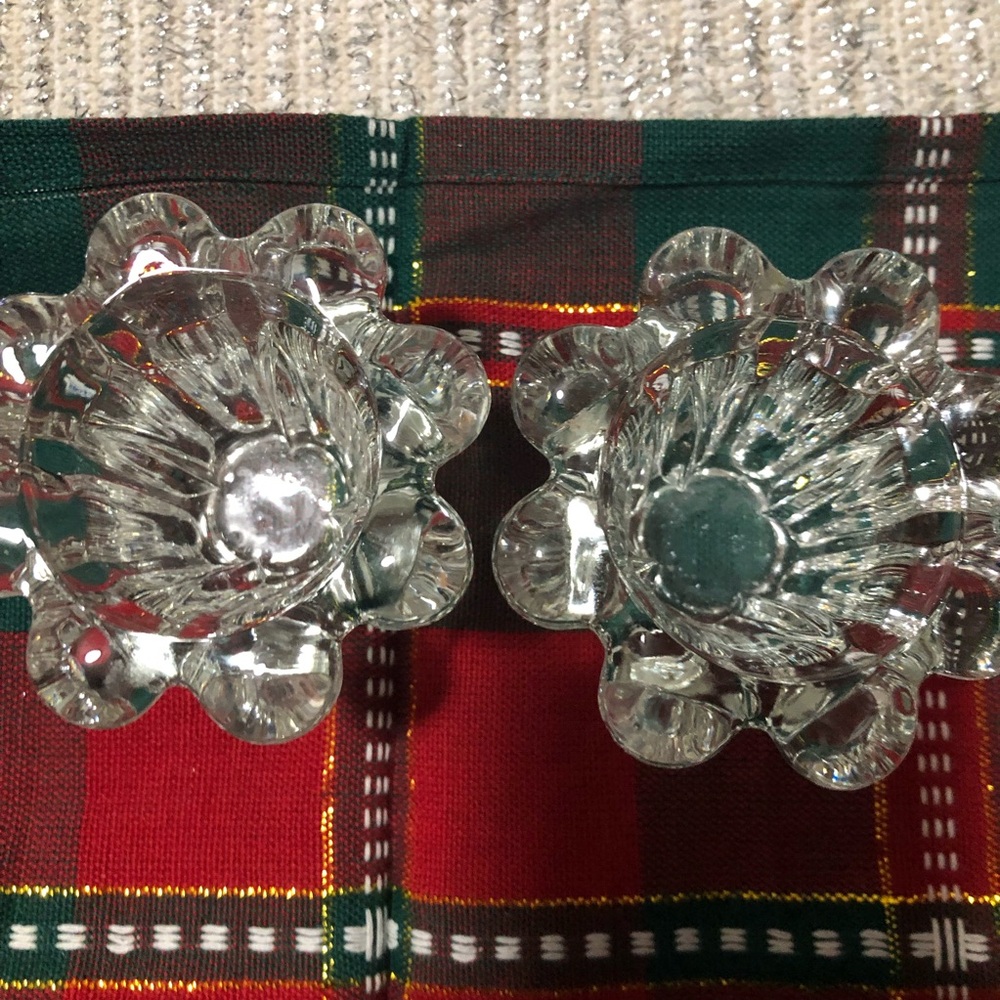 Small crystal candleholders